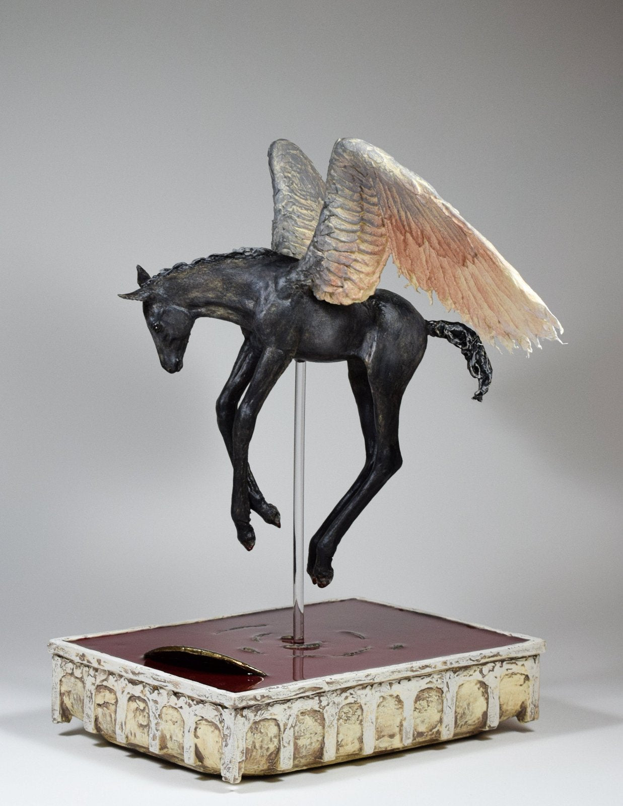 Pegasus born from the blood of the Gorgon sculpture by Susie Benes