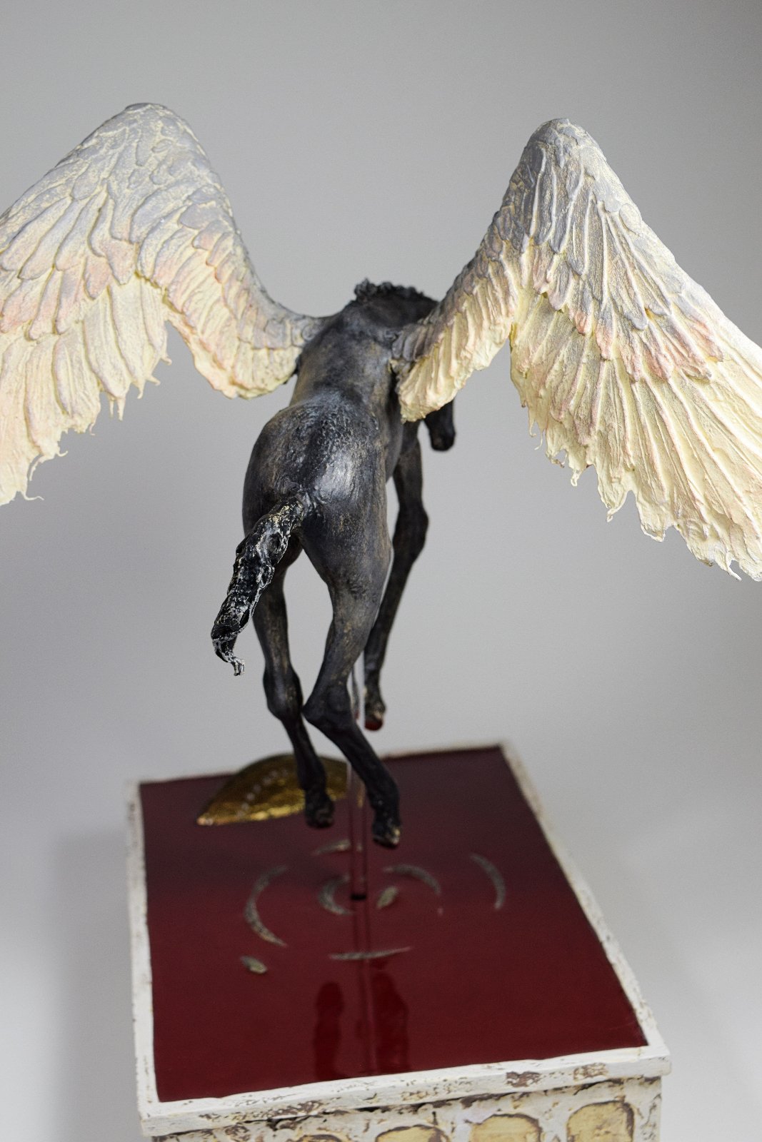 Pegasus born from the blood of the Gorgon sculpture by Susie Benes